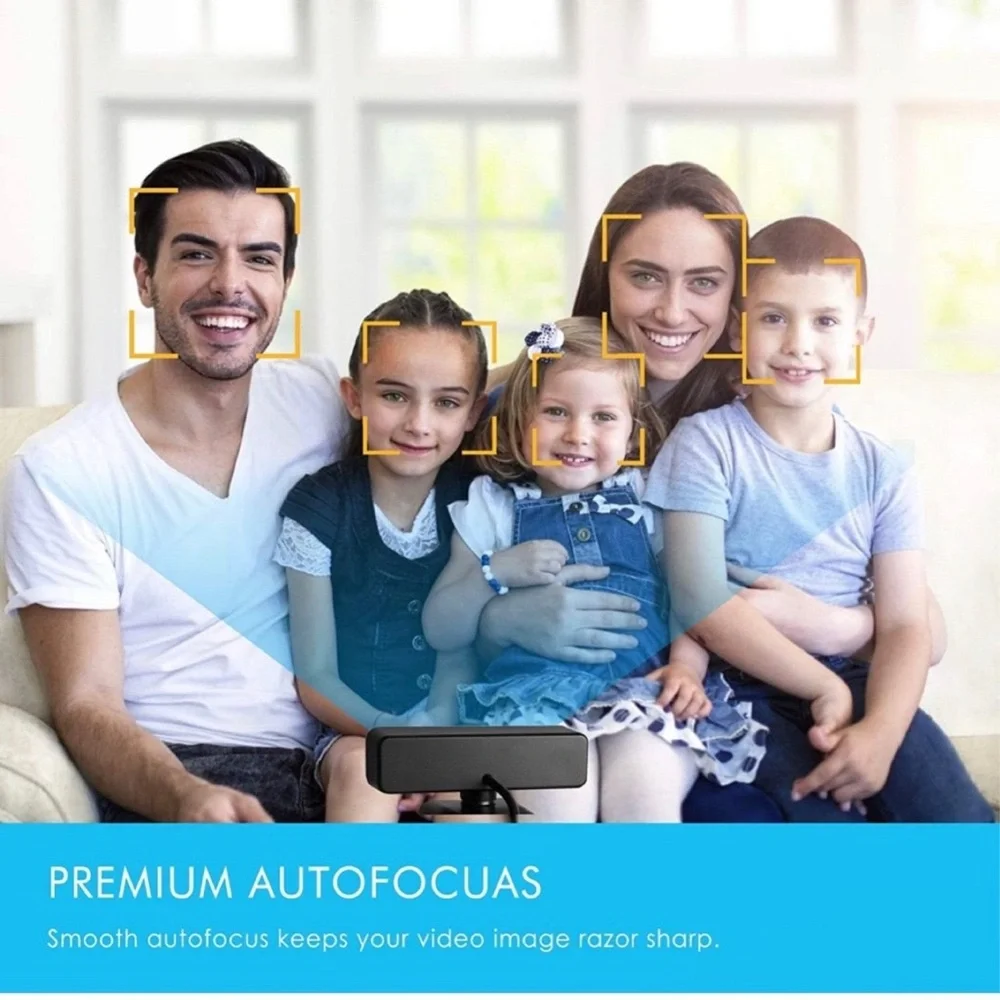 HD Black Webcam with Adjustable Stand